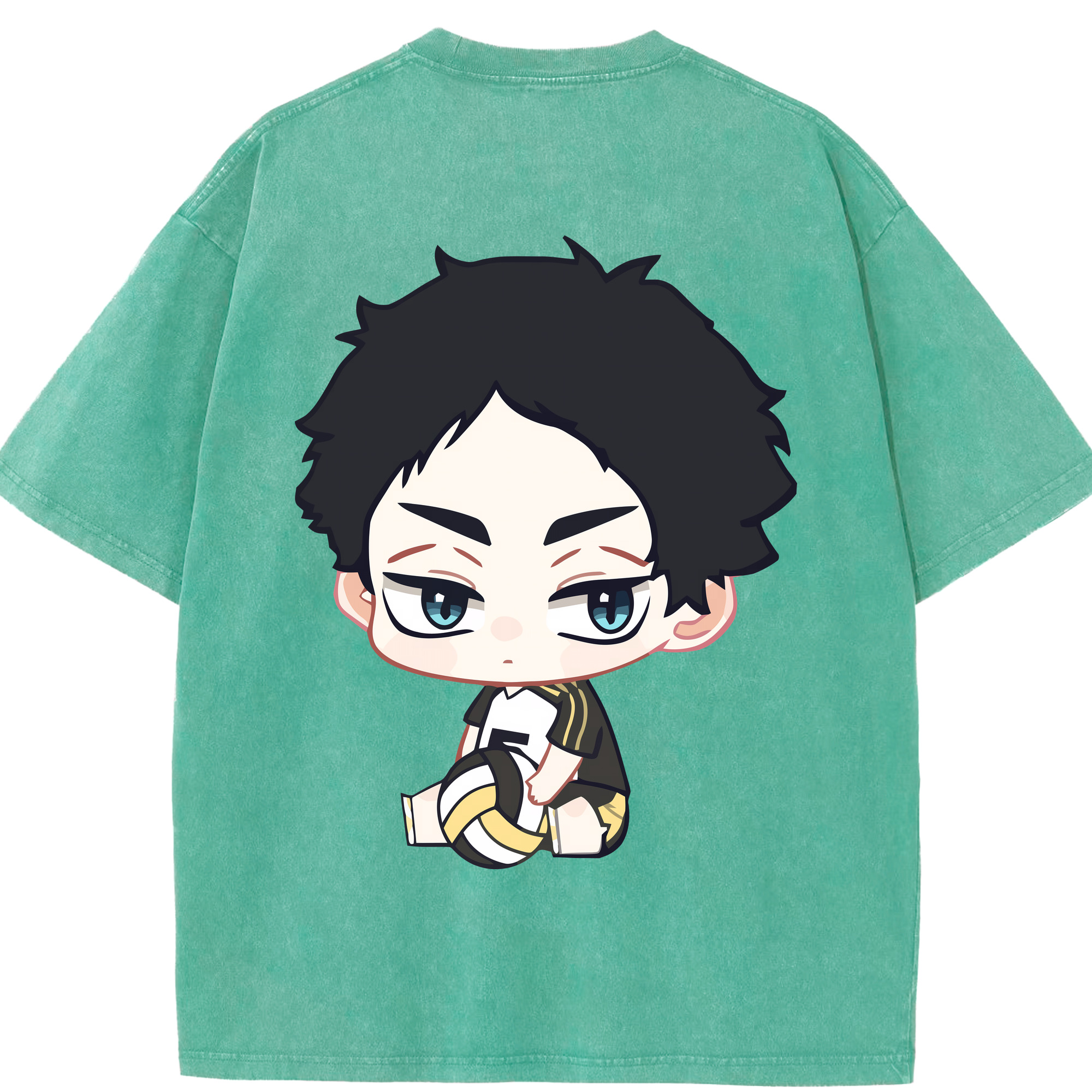 （画像用） ハイキュー!! Haikyu!! 綿100% ヴィンテージ風 半袖Tシャツ（背面プリント）